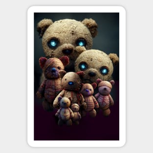 8 Teddy bears watching Sticker